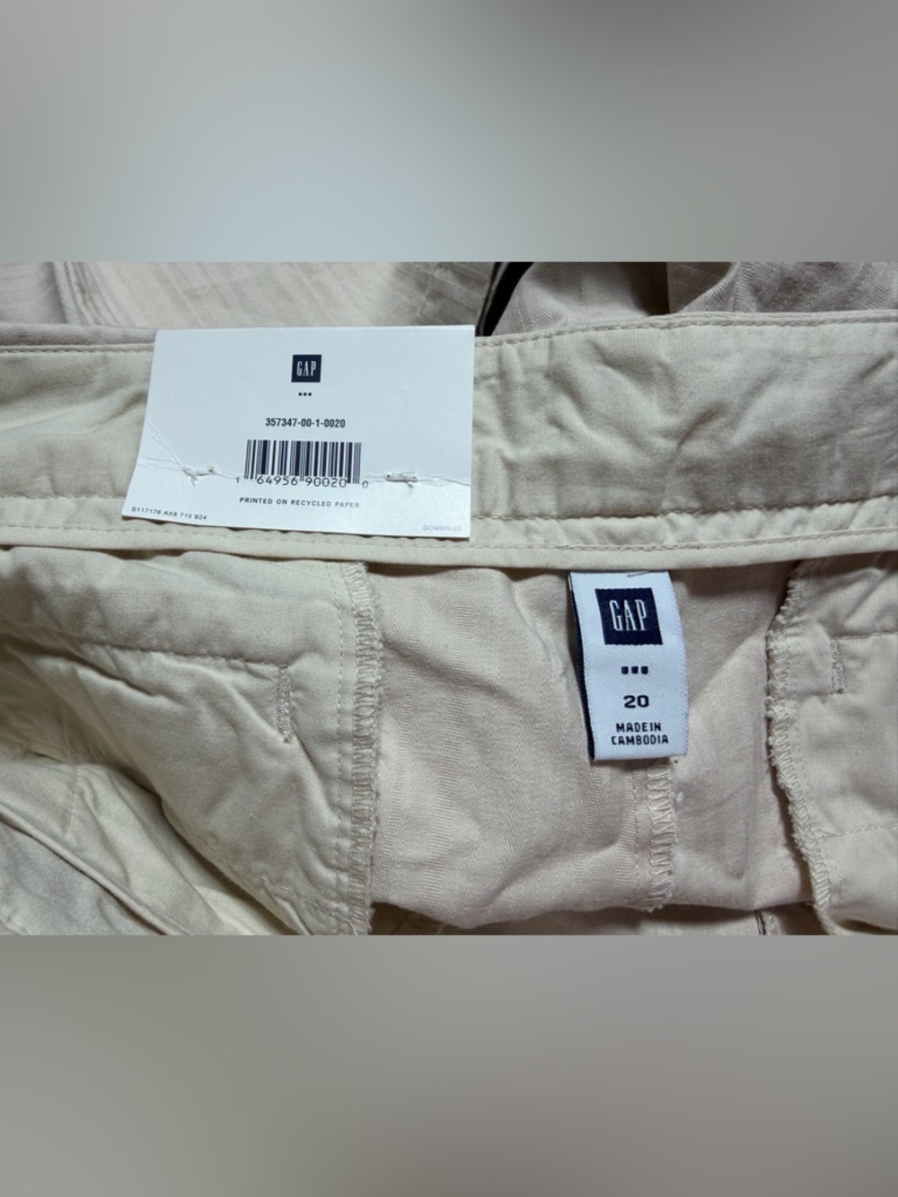 Women's Gap Khaki Stripe Ultra Low Pants Wide Leg w/Stretch 20 - Picture 7 of 10